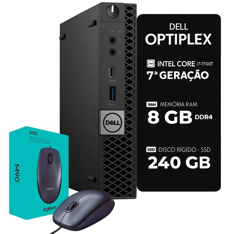 Mini Pc Dell Optiplex Core I7 7 Ger 8gb 240gb Ssd Ddr4 Wi10 - Mini